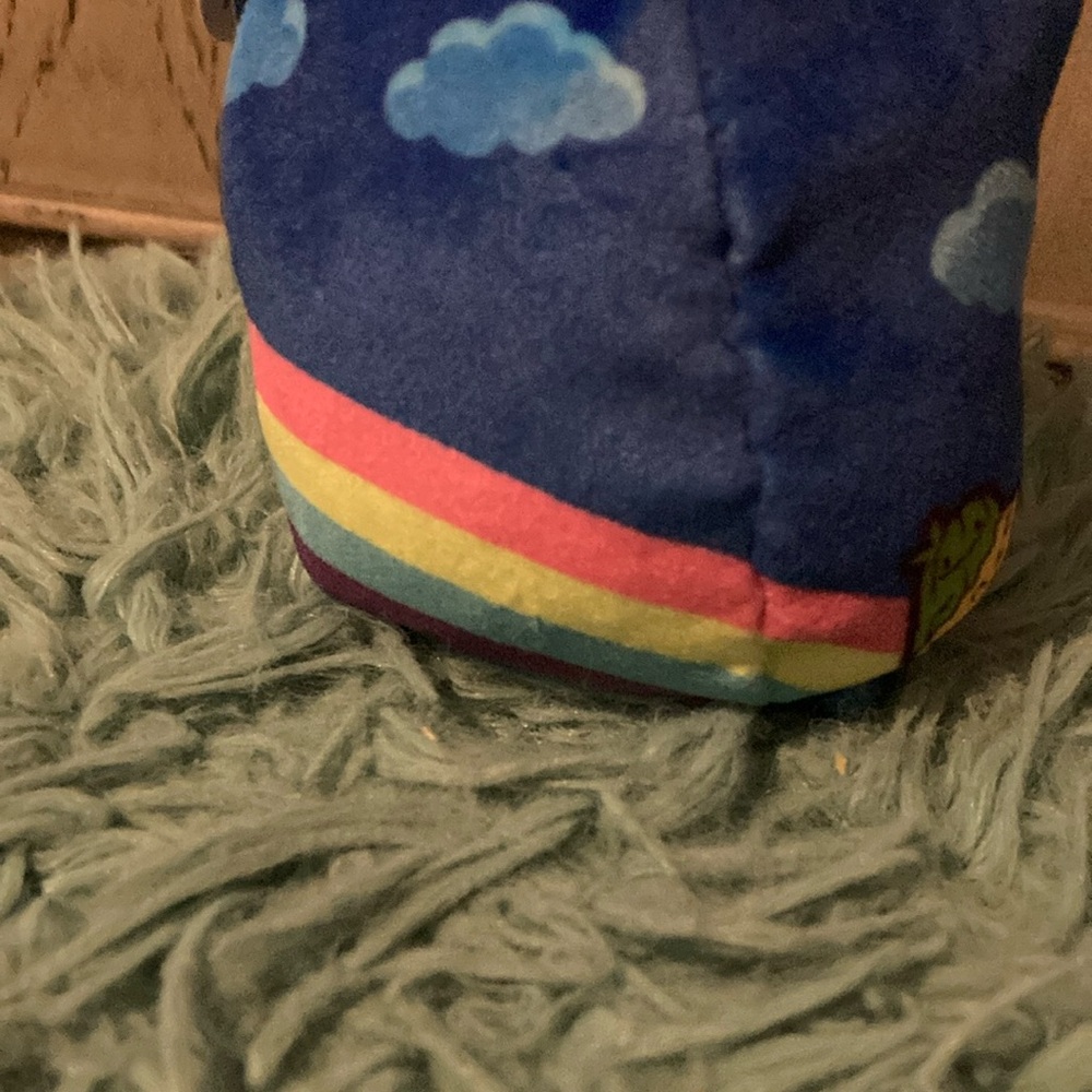 Cats vs pickles Blue Cat Plush with Rainbow Design - Picture 9 of 13